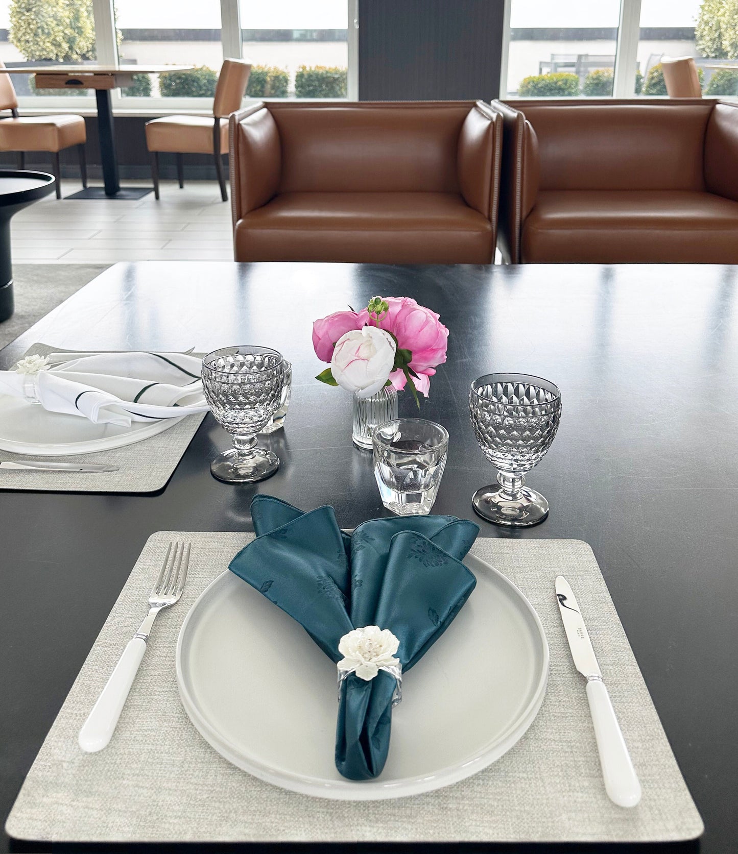 Floral Satin Green Napkin