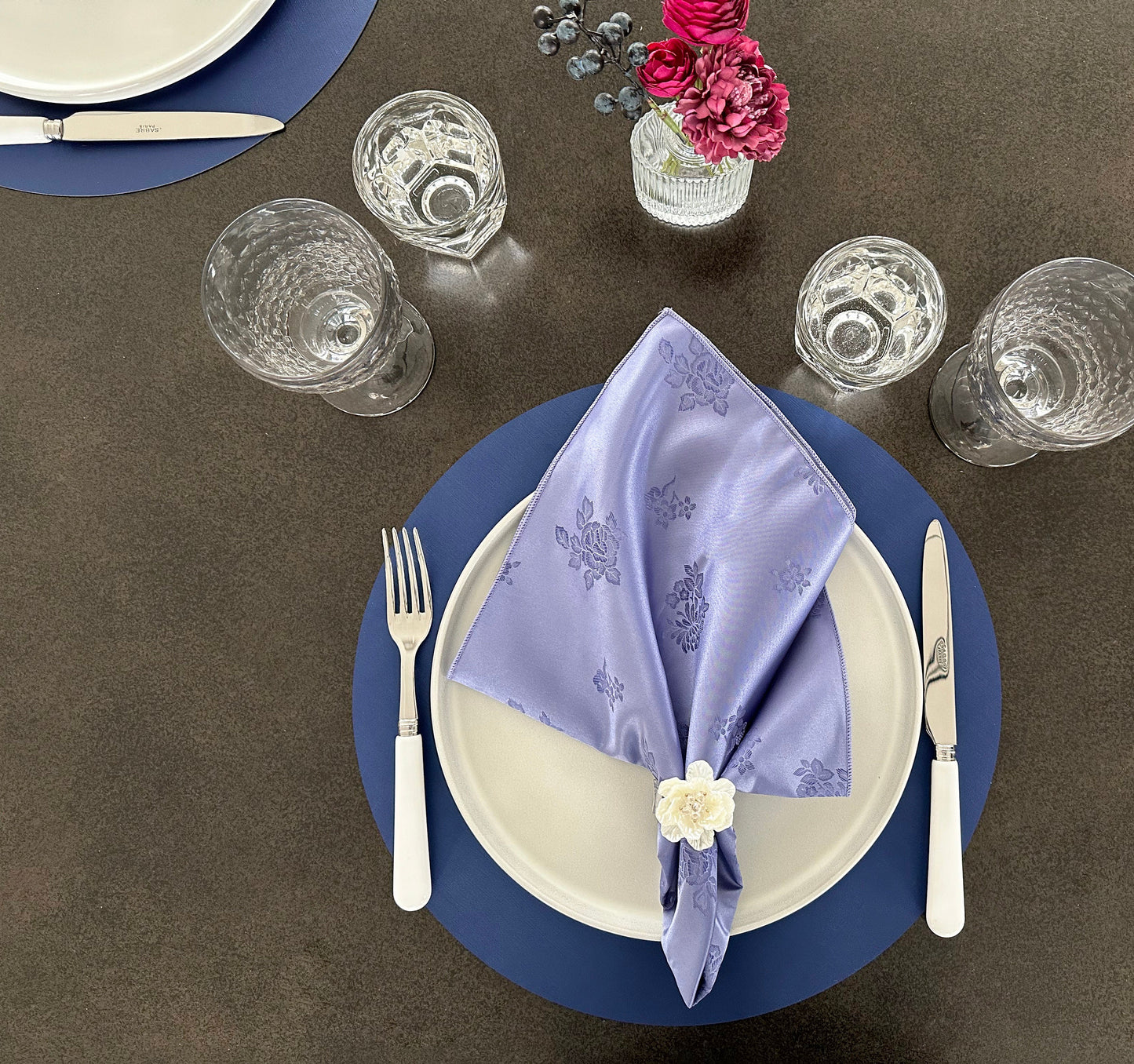 Floral Satin Lavender Napkin
