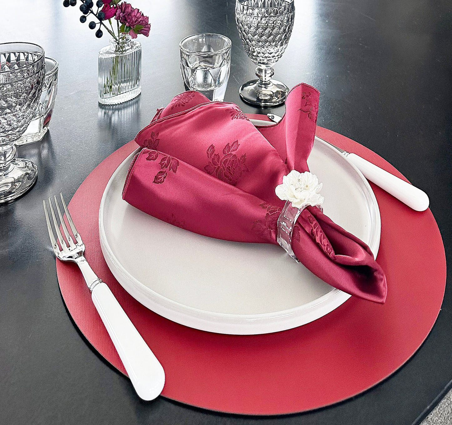 Floral Satin Rose Napkin