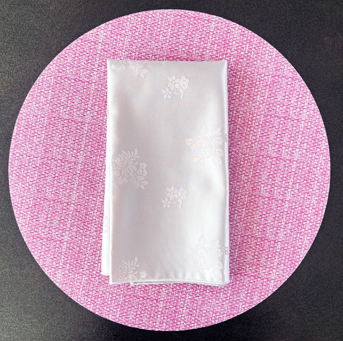 Floral Satin Pink Napkin