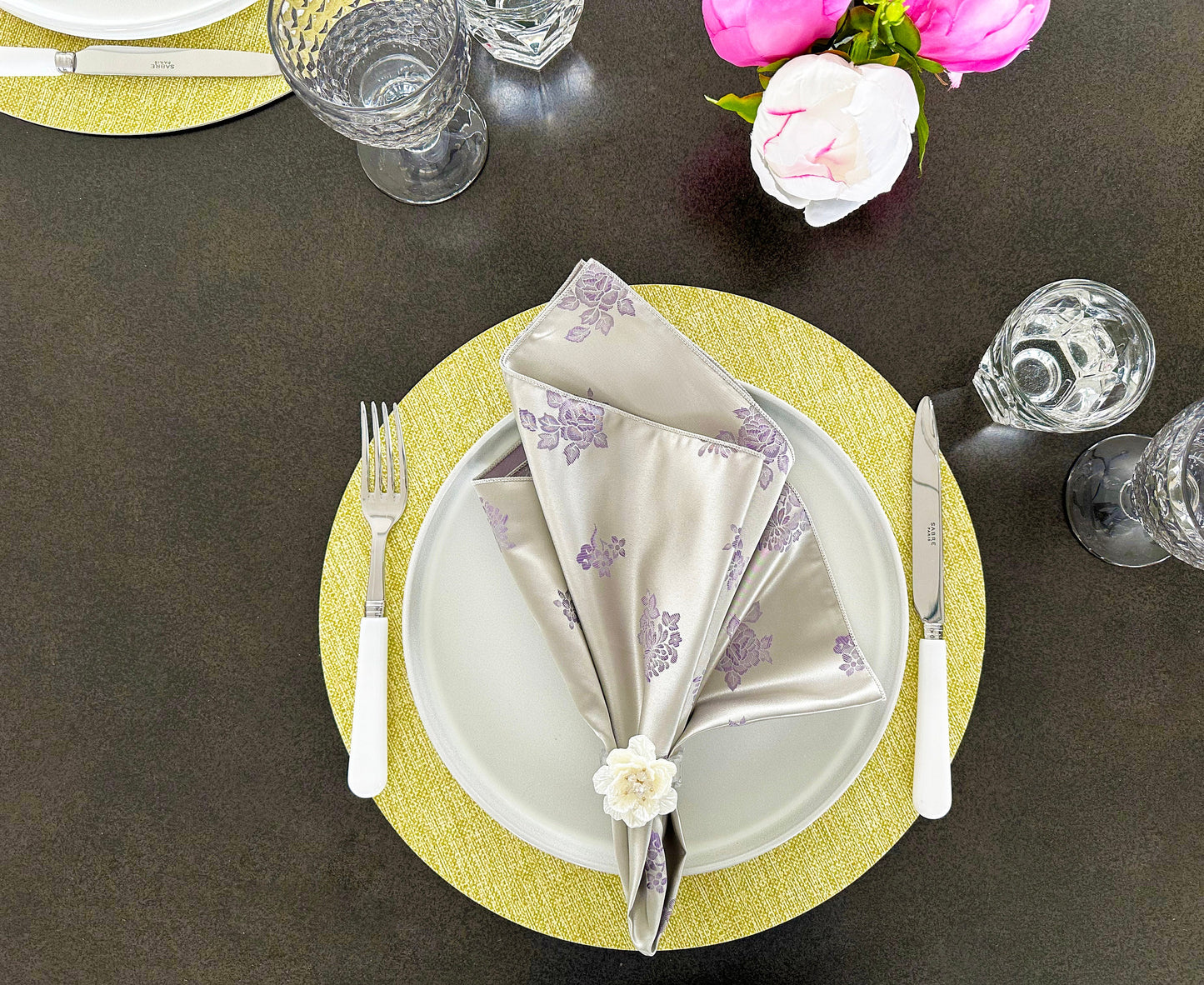 Floral Satin Laurel Napkin