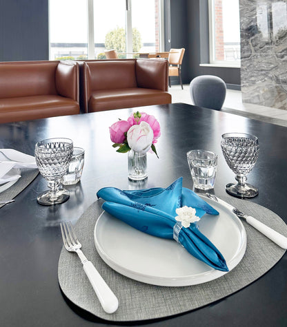 Floral Satin Blue Napkin