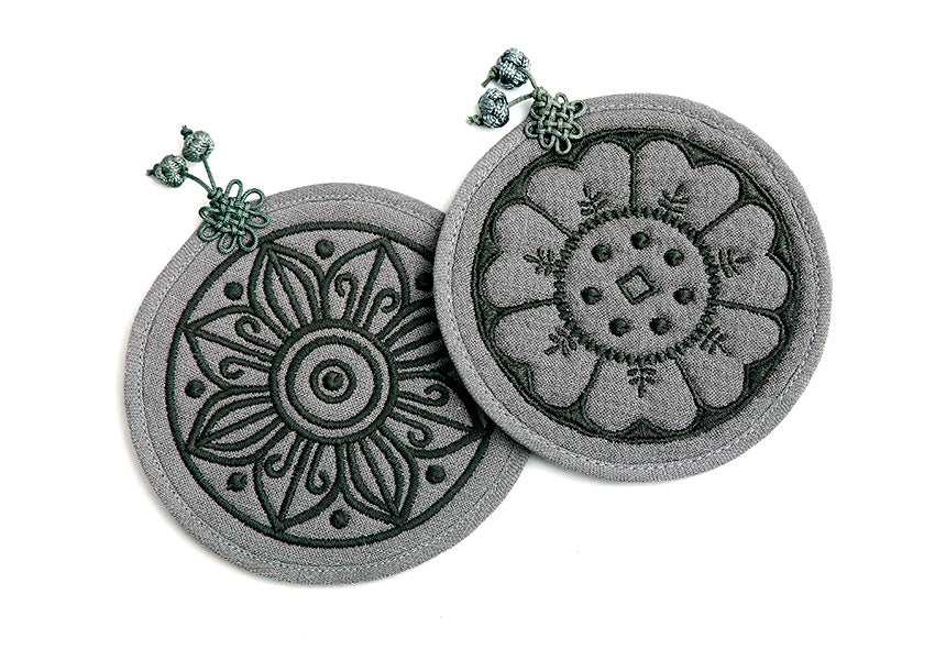 Korean Roof Tile Motif Coaster Set