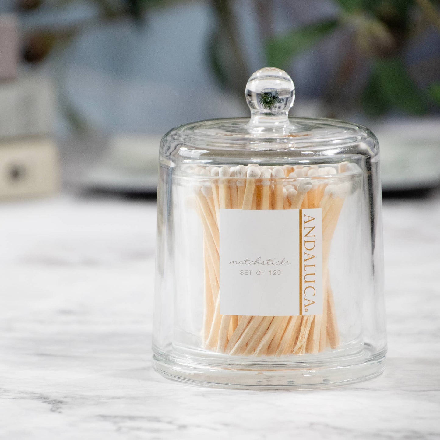 Glass Jar with White Matches