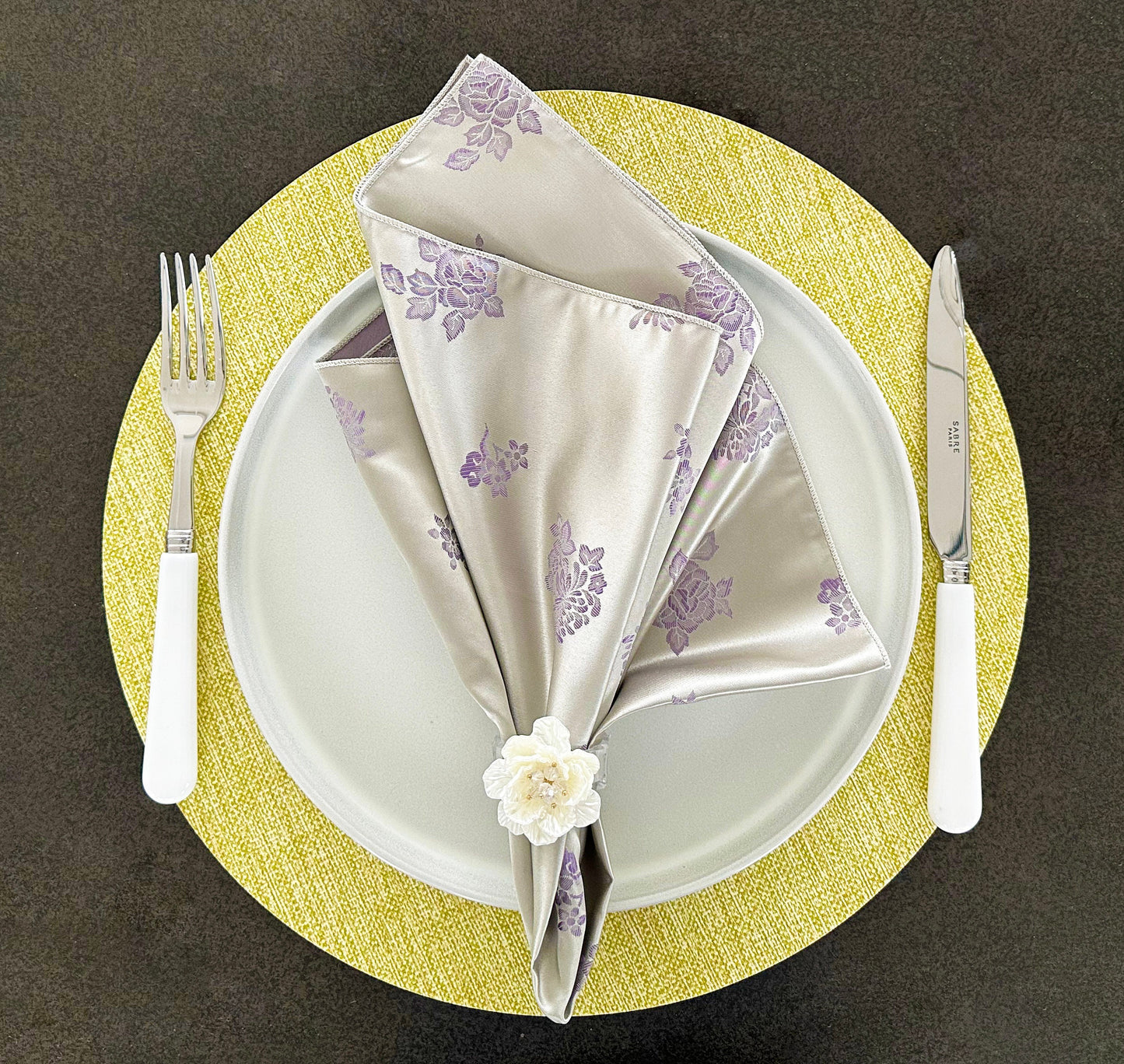 Floral Satin Laurel Napkin