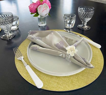 Floral Satin Laurel Napkin
