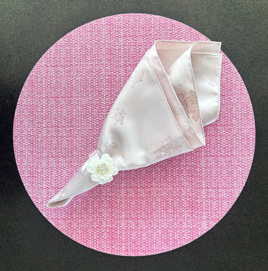Floral Satin Pink Napkin