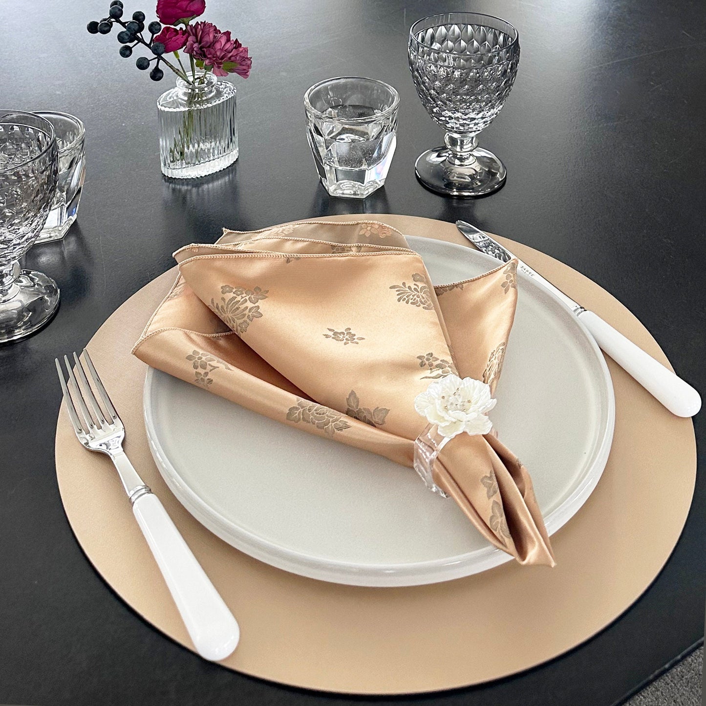 Floral Satin Gold Napkin