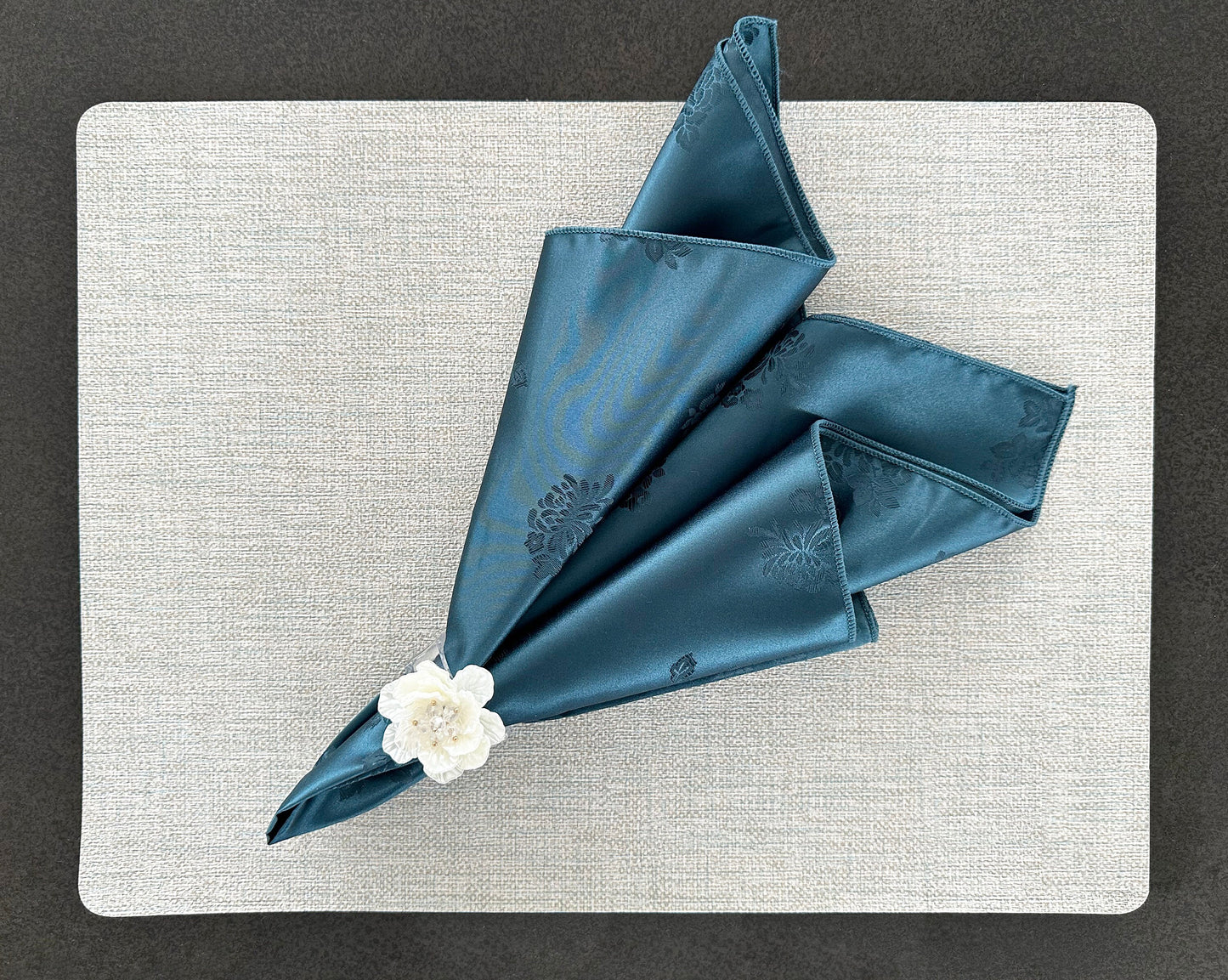 Floral Satin Green Napkin
