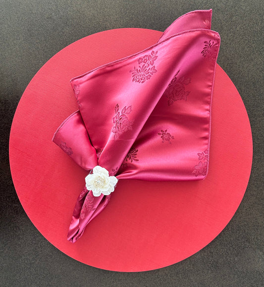 Floral Satin Rose Napkin