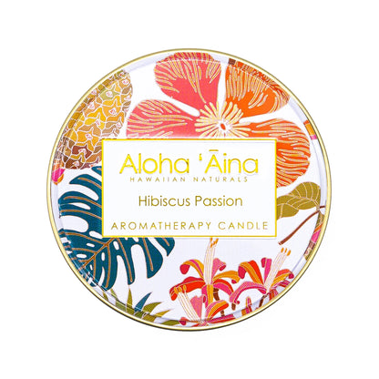 Hibiscus Passion Gold Tin Candle