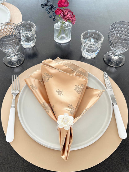 Floral Satin Gold Napkin
