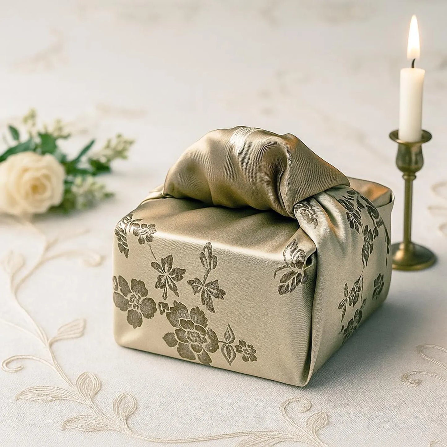 Floral Beige & Khaki Reversible