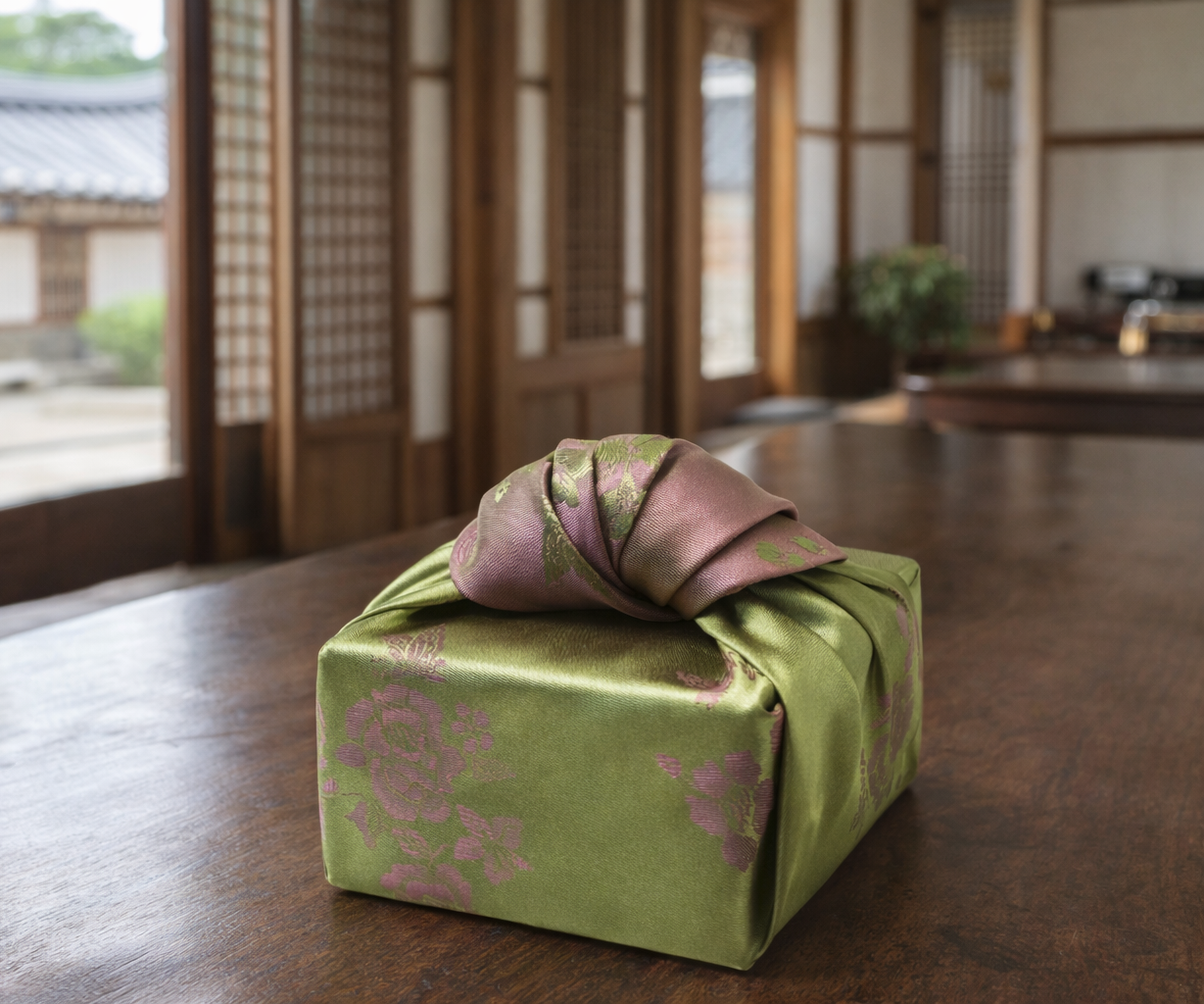 Floral  Green & Rose Reversible