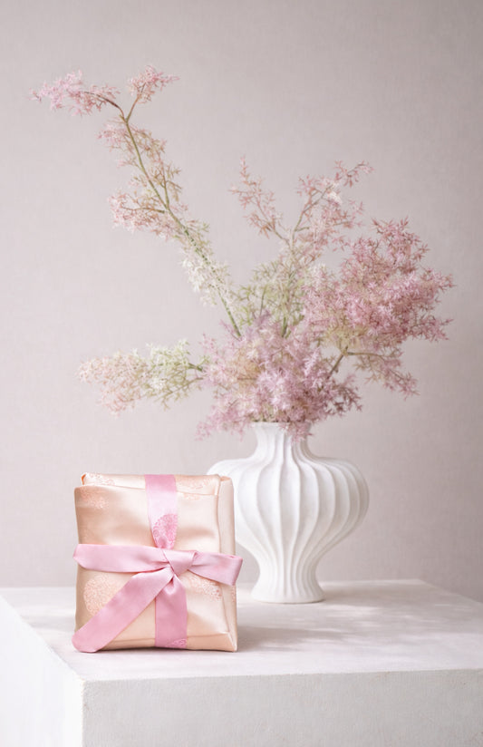 Peach Bojagi Gift Wrapping