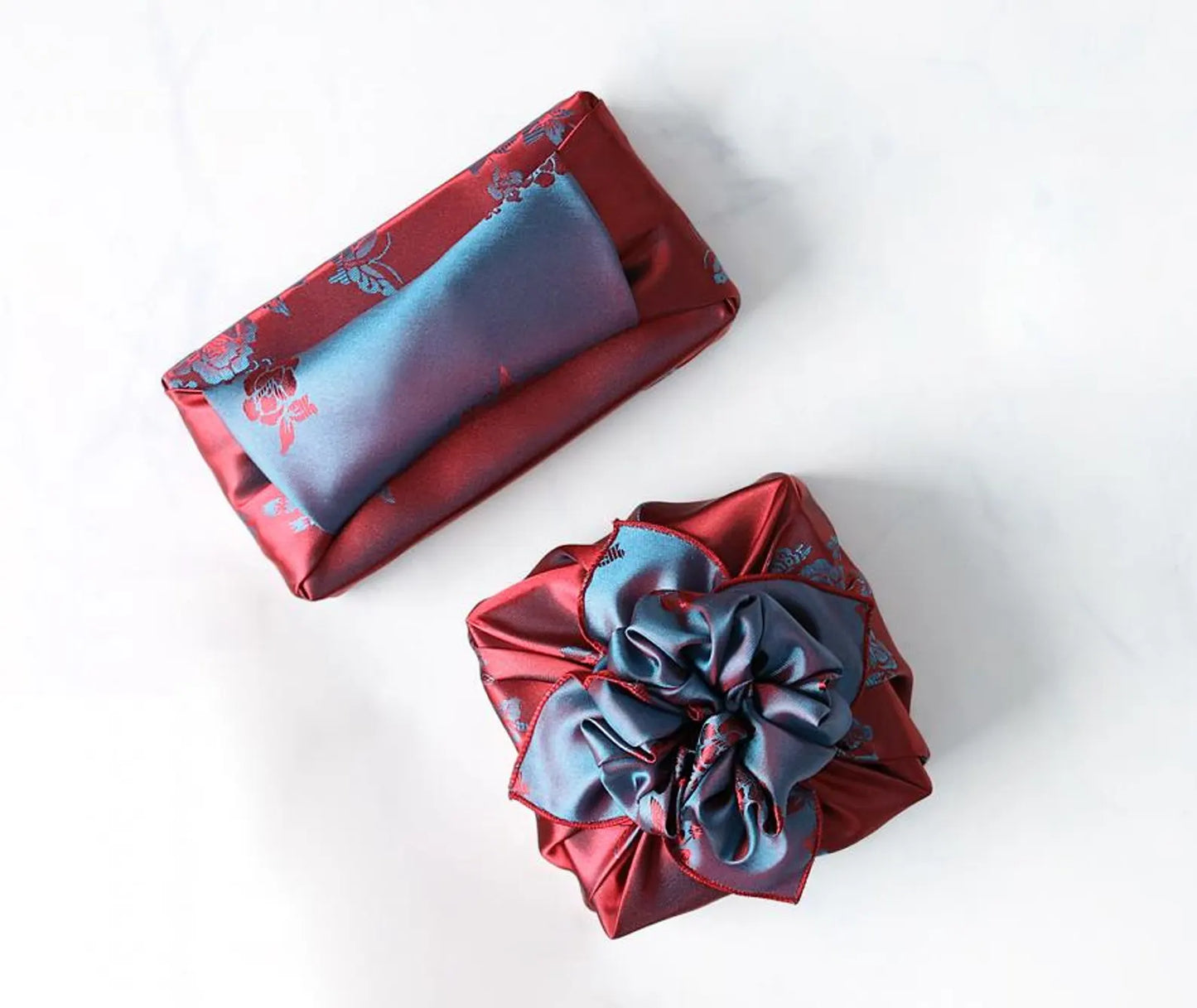 Floral Red & Teal Blue Reversible