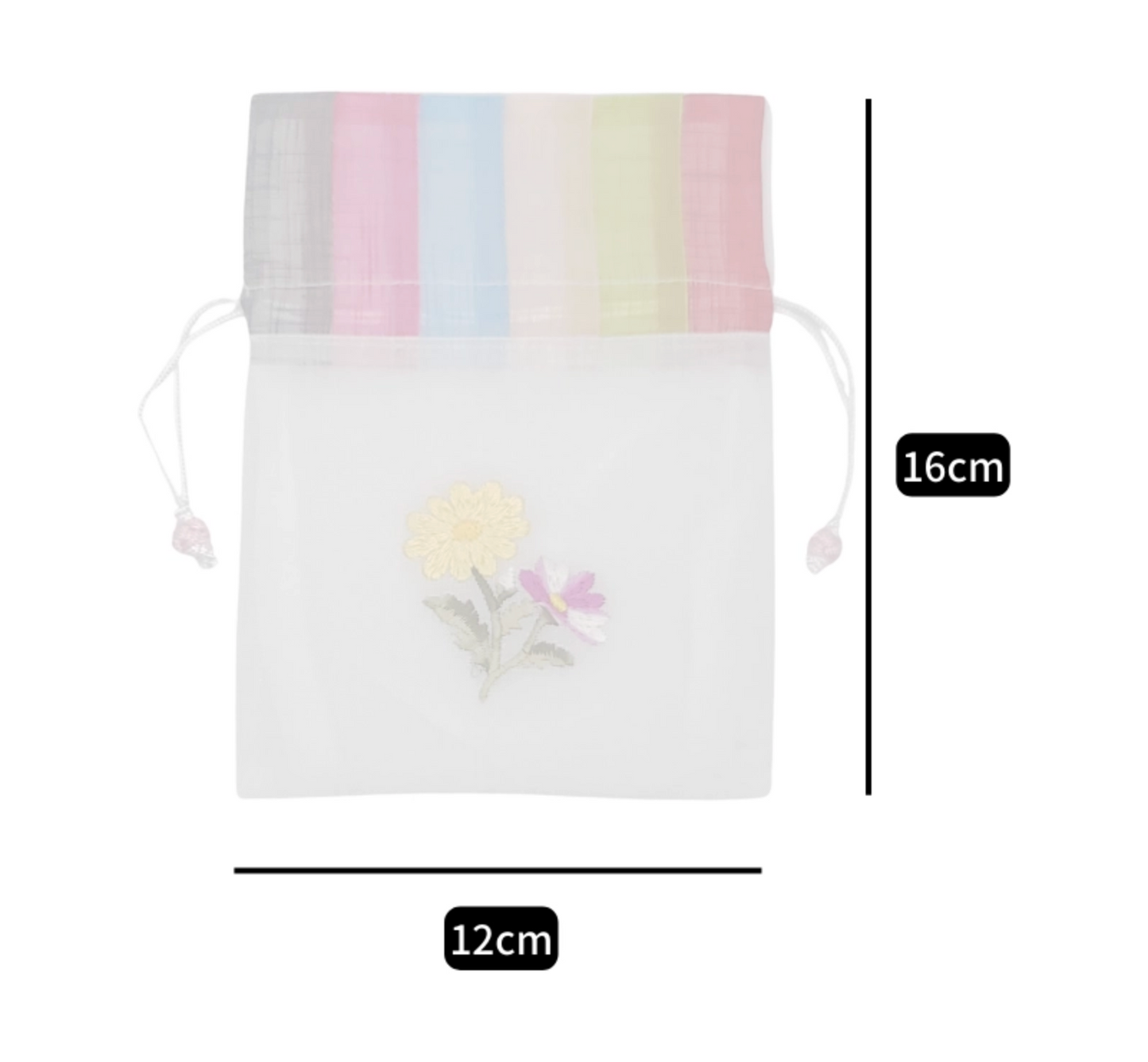 Embroidered Ramie Pouch