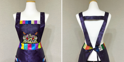 Silk Floral Embroidered Apron