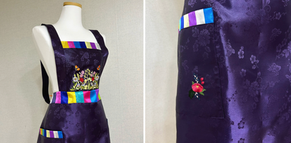 Silk Floral Embroidered Apron