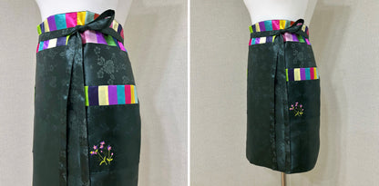 Silk Embroidered Half Apron