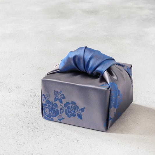 Floral  Silver & Blue Reversible