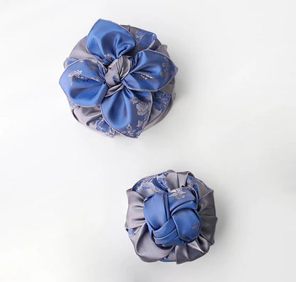 Floral  Silver & Blue Reversible