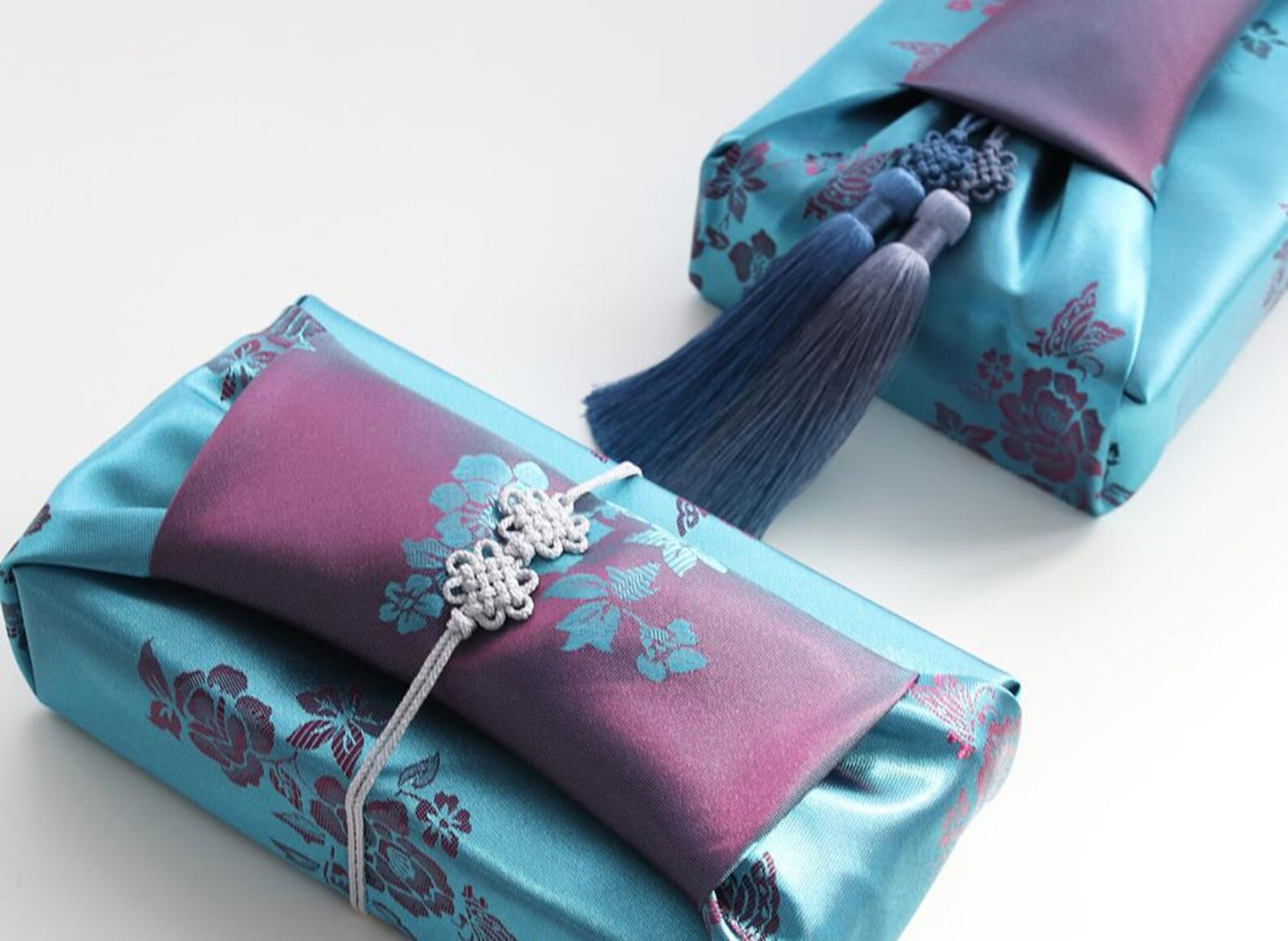 Floral Teal Blue & Rose Reversible