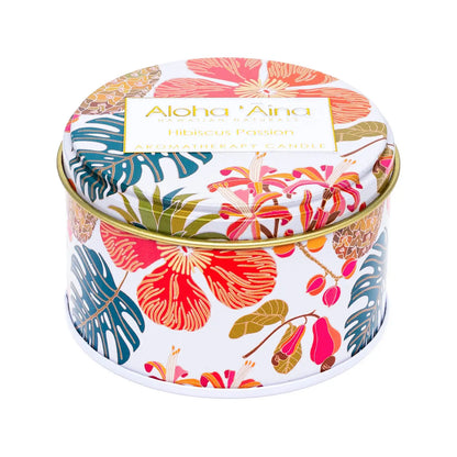 Hibiscus Passion Gold Tin Candle