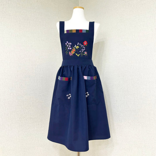 Embroidered Cotton Apron