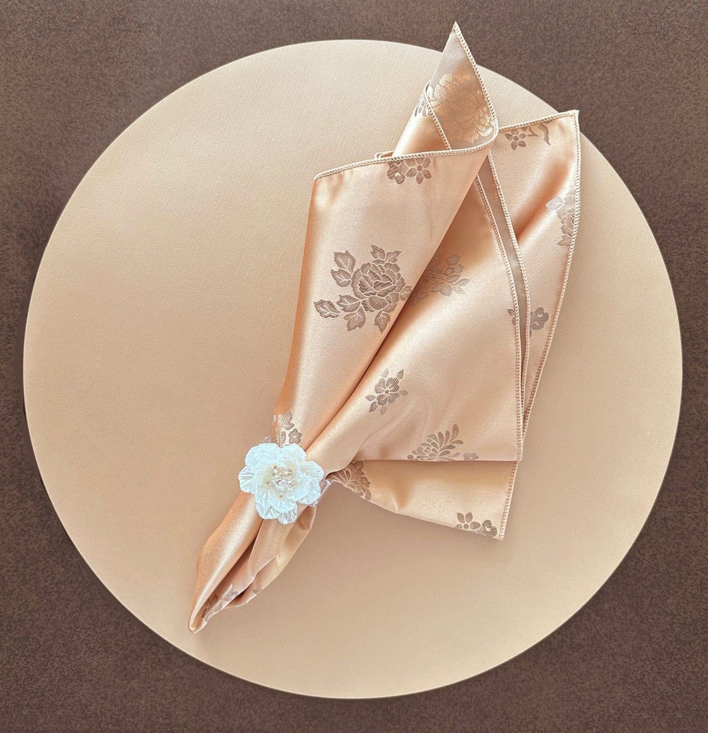 Floral Satin Gold Napkin
