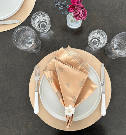 Floral Satin Gold Napkin
