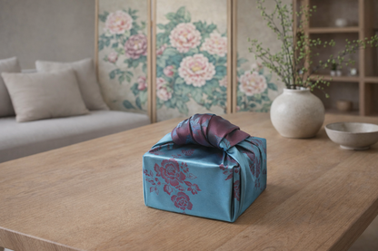 Floral Teal Blue & Rose Reversible