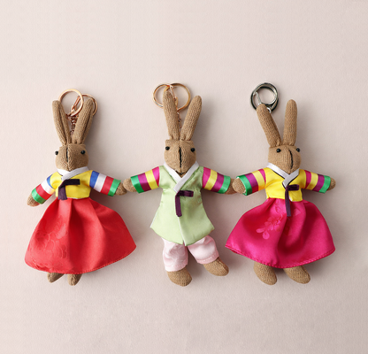 Korean Hanbok Rabbit Keychain