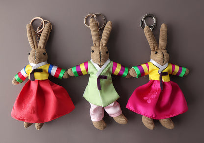 Korean Hanbok Rabbit Keychain