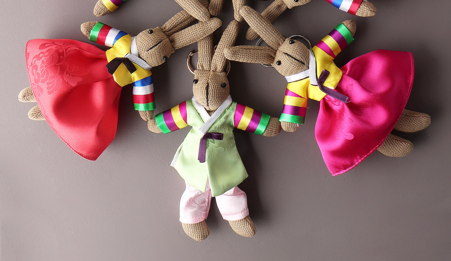 Korean Hanbok Rabbit Keychain