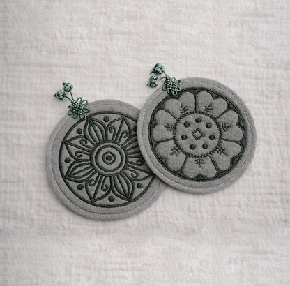 Korean Roof Tile Motif Coaster Set
