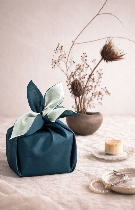 Teal Bojagi Gift Wrapping